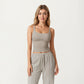 Square Neck Ribbed Tank Top with Body-Hugging Fit