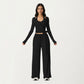 V-Neck Belted Waist Layering Piece Outwear with Front Tie Detail