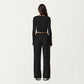 V-Neck Belted Waist Layering Piece Outwear with Front Tie Detail