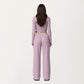 V-Neck Belted Waist Layering Piece Outwear with Front Tie Detail