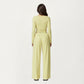 V-Neck Belted Waist Layering Piece Outwear with Front Tie Detail