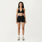 V-Neck Halter Sports Bra with Wide Band and Supportive Stretch Fit