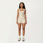 Square Neck Sleeveless Fitted Active Tank Top with Seam Detailing