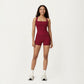 Square Neck Sleeveless Fitted Active Tank Top with Seam Detailing