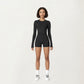 Long Sleeve Fitted Active Top with Thumbhole Cuffs and Crew Neck