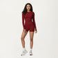 Long Sleeve Fitted Active Top with Thumbhole Cuffs and Crew Neck