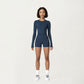 Long Sleeve Fitted Active Top with Thumbhole Cuffs and Crew Neck