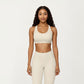 Scoop Neck Racerback Sports Bra with Smooth Stretch Fabric and Supportive Fit