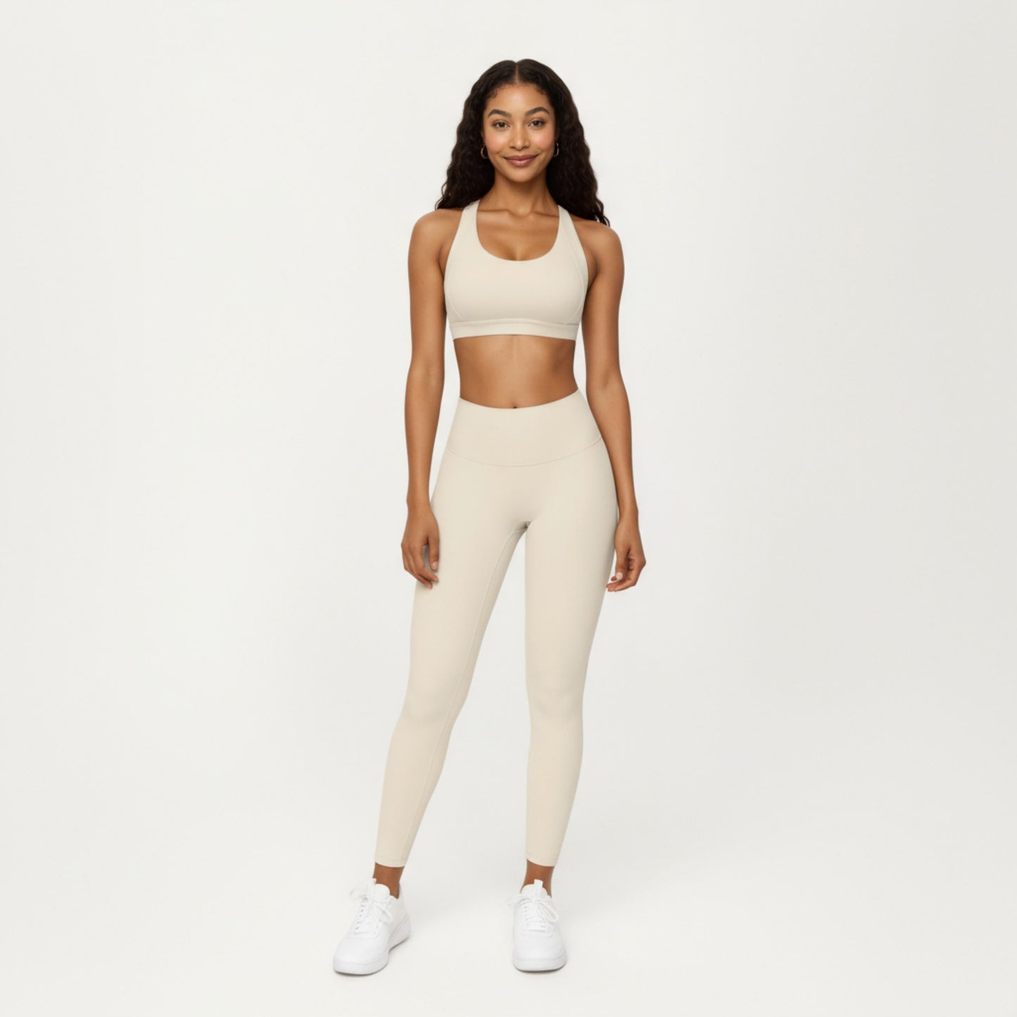 Scoop Neck Racerback Sports Bra with Smooth Stretch Fabric and Supportive Fit
