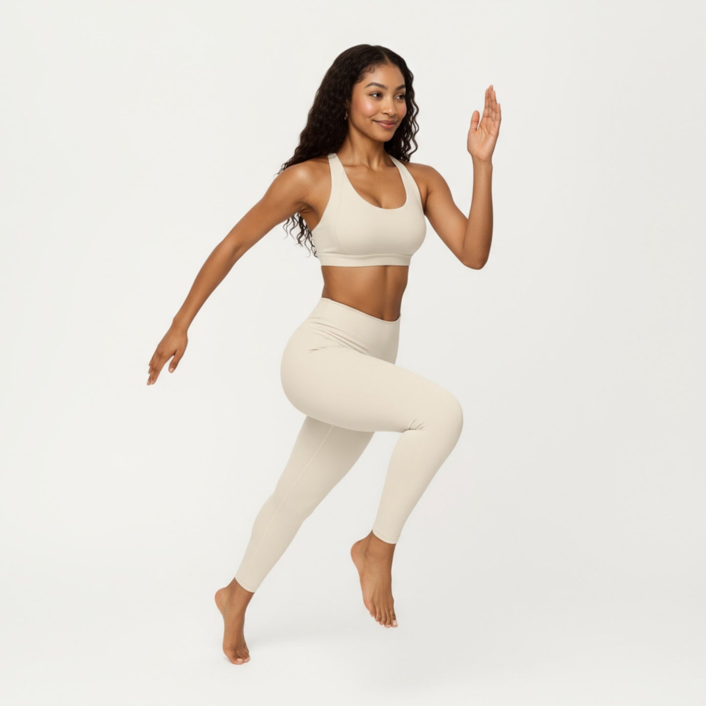 Scoop Neck Racerback Sports Bra with Smooth Stretch Fabric and Supportive Fit