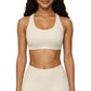 Scoop Neck Racerback Sports Bra with Smooth Stretch Fabric and Supportive Fit