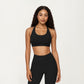Scoop Neck Racerback Sports Bra with Smooth Stretch Fabric and Supportive Fit