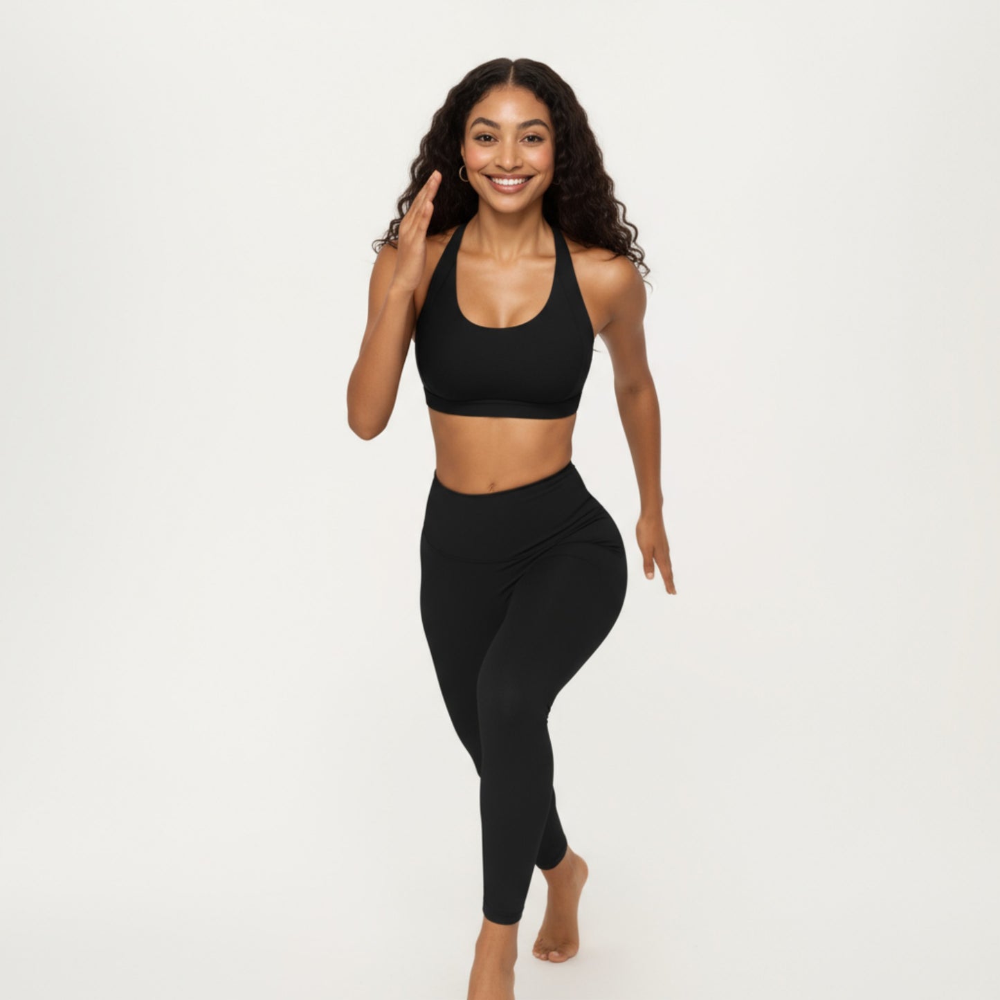 Scoop Neck Racerback Sports Bra with Smooth Stretch Fabric and Supportive Fit