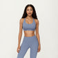 Scoop Neck Racerback Sports Bra with Smooth Stretch Fabric and Supportive Fit