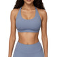Scoop Neck Racerback Sports Bra with Smooth Stretch Fabric and Supportive Fit