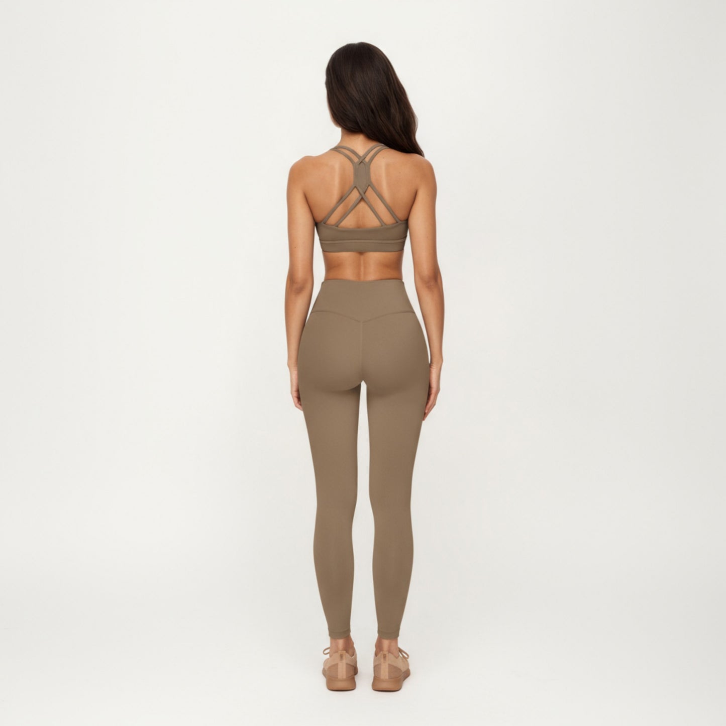 Scoop Neck Racerback Sports Bra with Smooth Stretch Fabric and Supportive Fit
