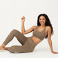 Scoop Neck Racerback Sports Bra with Smooth Stretch Fabric and Supportive Fit