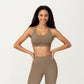 Scoop Neck Racerback Sports Bra with Smooth Stretch Fabric and Supportive Fit