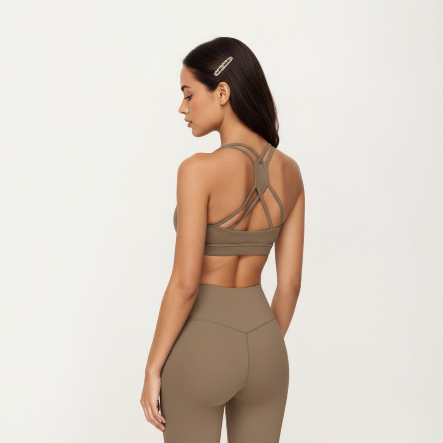 Scoop Neck Racerback Sports Bra with Smooth Stretch Fabric and Supportive Fit