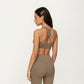Scoop Neck Racerback Sports Bra with Smooth Stretch Fabric and Supportive Fit