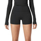 High Waist Stretch Fit Athletic Shorts with Smooth Seam Detailing and Supportive Fabric