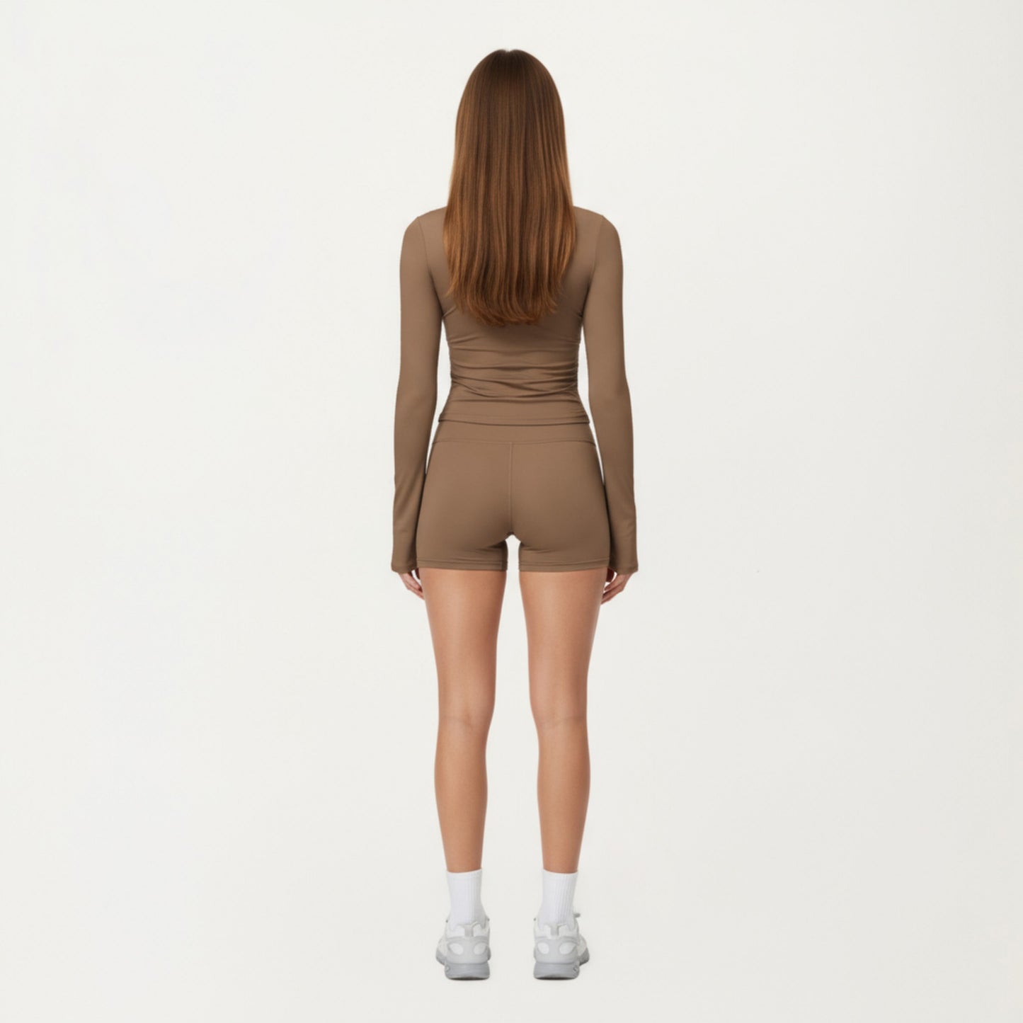 High Waist Stretch Fit Athletic Shorts with Smooth Seam Detailing and Supportive Fabric