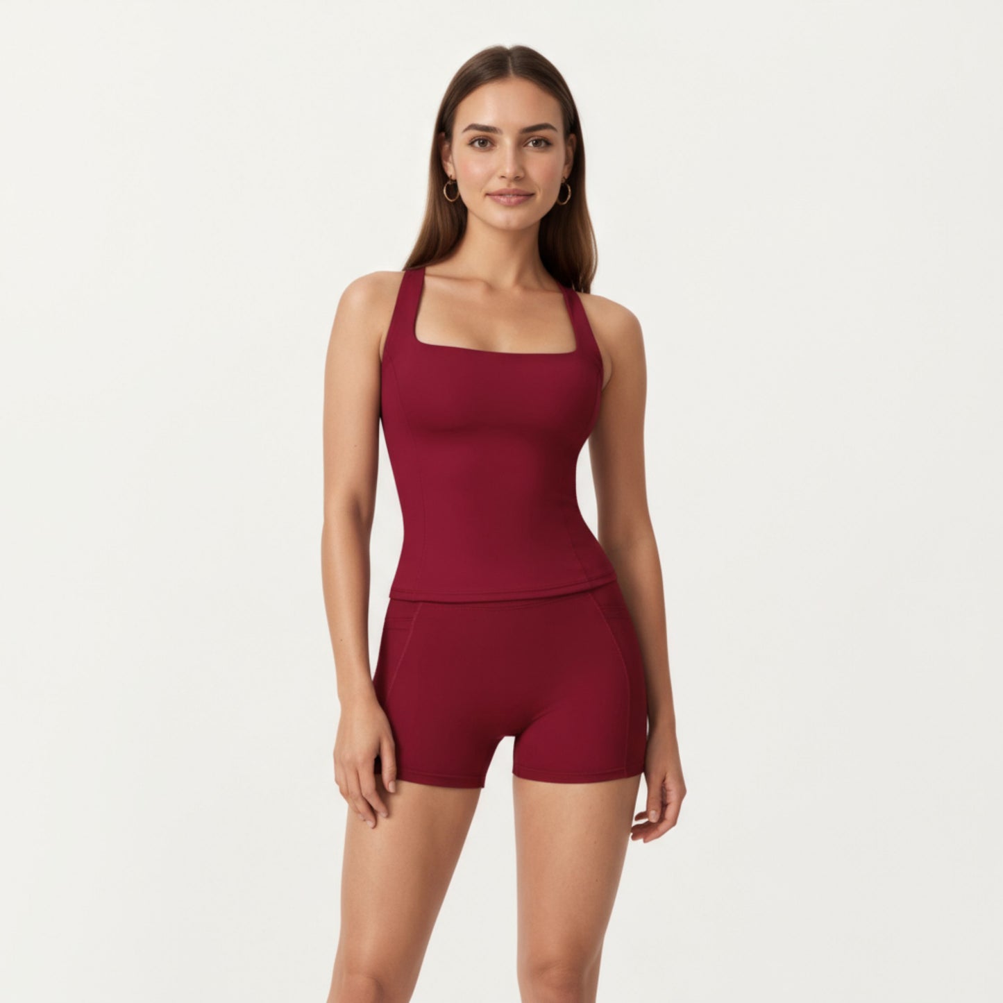 High Waist Stretch Fit Athletic Shorts with Smooth Seam Detailing and Supportive Fabric