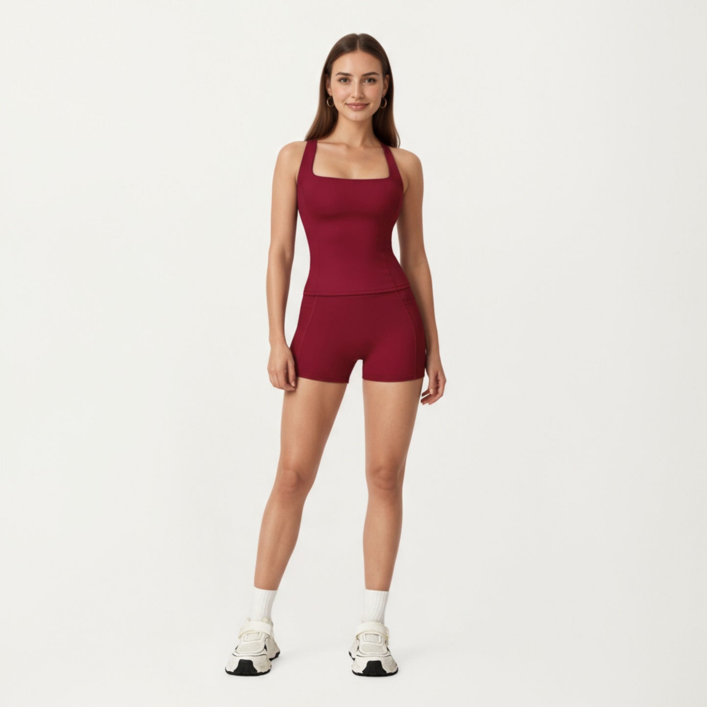High Waist Stretch Fit Athletic Shorts with Smooth Seam Detailing and Supportive Fabric