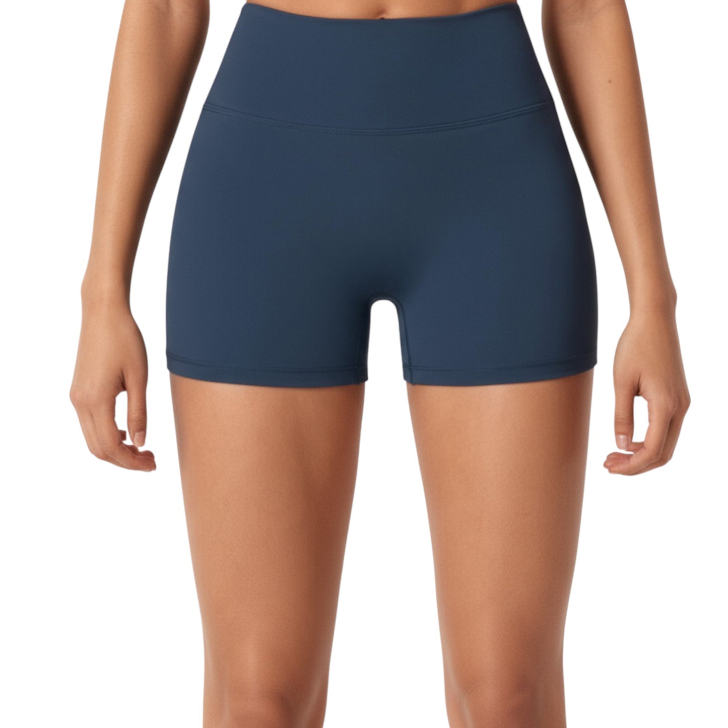 High Waist Stretch Fit Athletic Shorts with Smooth Seam Detailing and Supportive Fabric