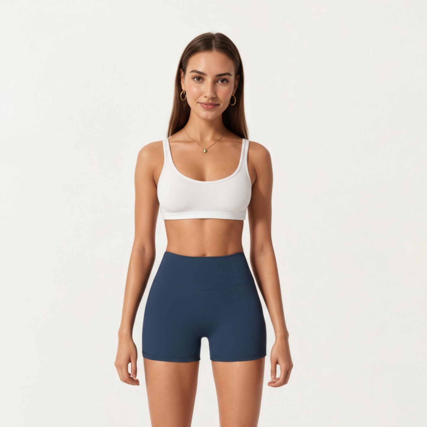 High Waist Stretch Fit Athletic Shorts with Smooth Seam Detailing and Supportive Fabric