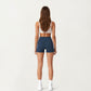 High Waist Stretch Fit Athletic Shorts with Smooth Seam Detailing and Supportive Fabric