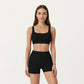 High Waist Seam Detailed Active Shorts with Supportive Stretch Fabric and Flattering Fit