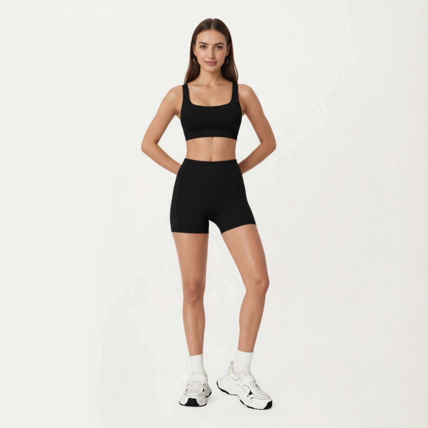 High Waist Seam Detailed Active Shorts with Supportive Stretch Fabric and Flattering Fit
