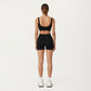 High Waist Seam Detailed Active Shorts with Supportive Stretch Fabric and Flattering Fit