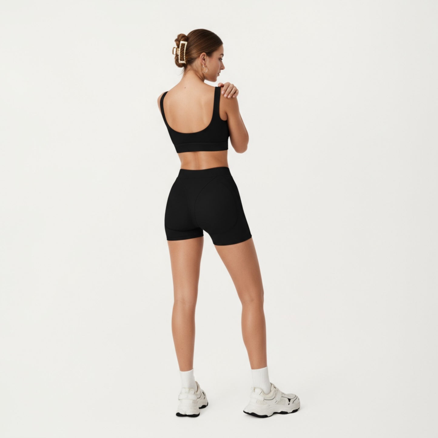 High Waist Seam Detailed Active Shorts with Supportive Stretch Fabric and Flattering Fit