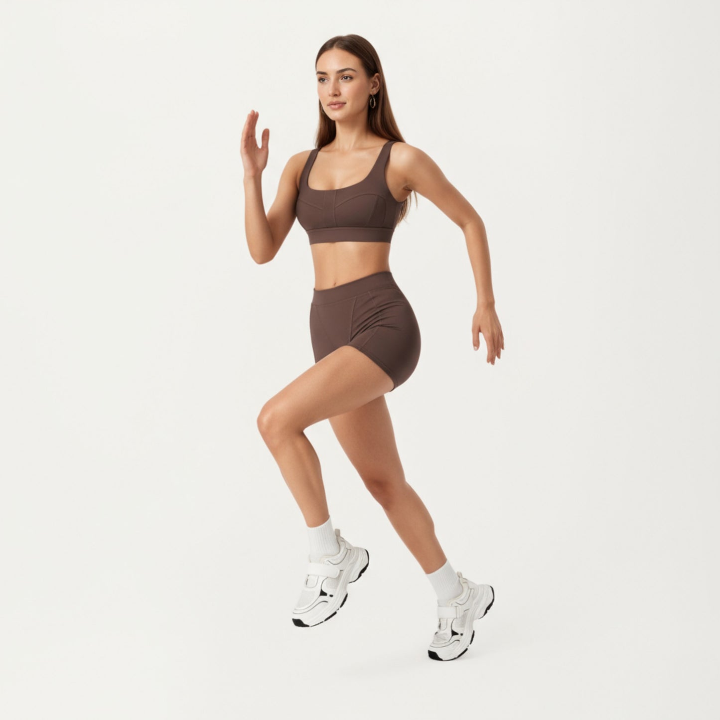 High Waist Seam Detailed Active Shorts with Supportive Stretch Fabric and Flattering Fit