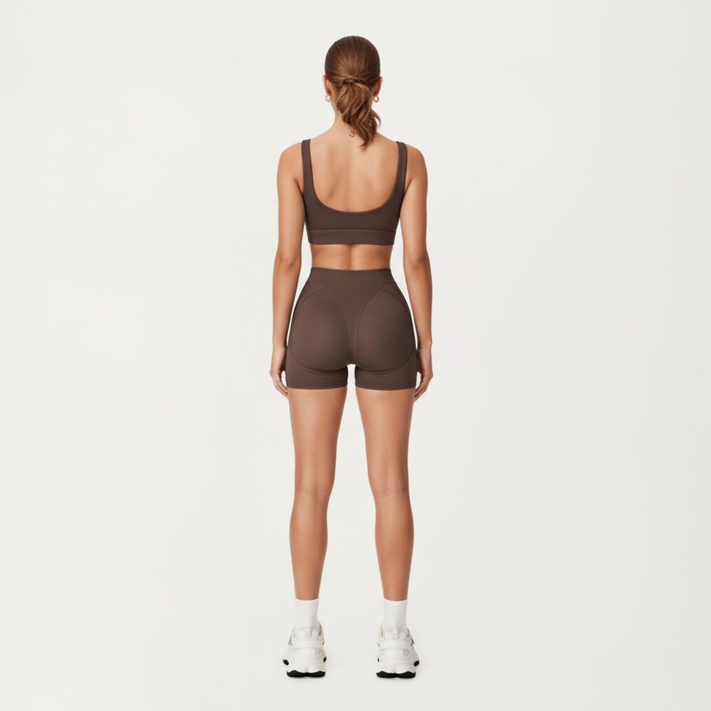 High Waist Seam Detailed Active Shorts with Supportive Stretch Fabric and Flattering Fit