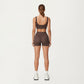 High Waist Seam Detailed Active Shorts with Supportive Stretch Fabric and Flattering Fit