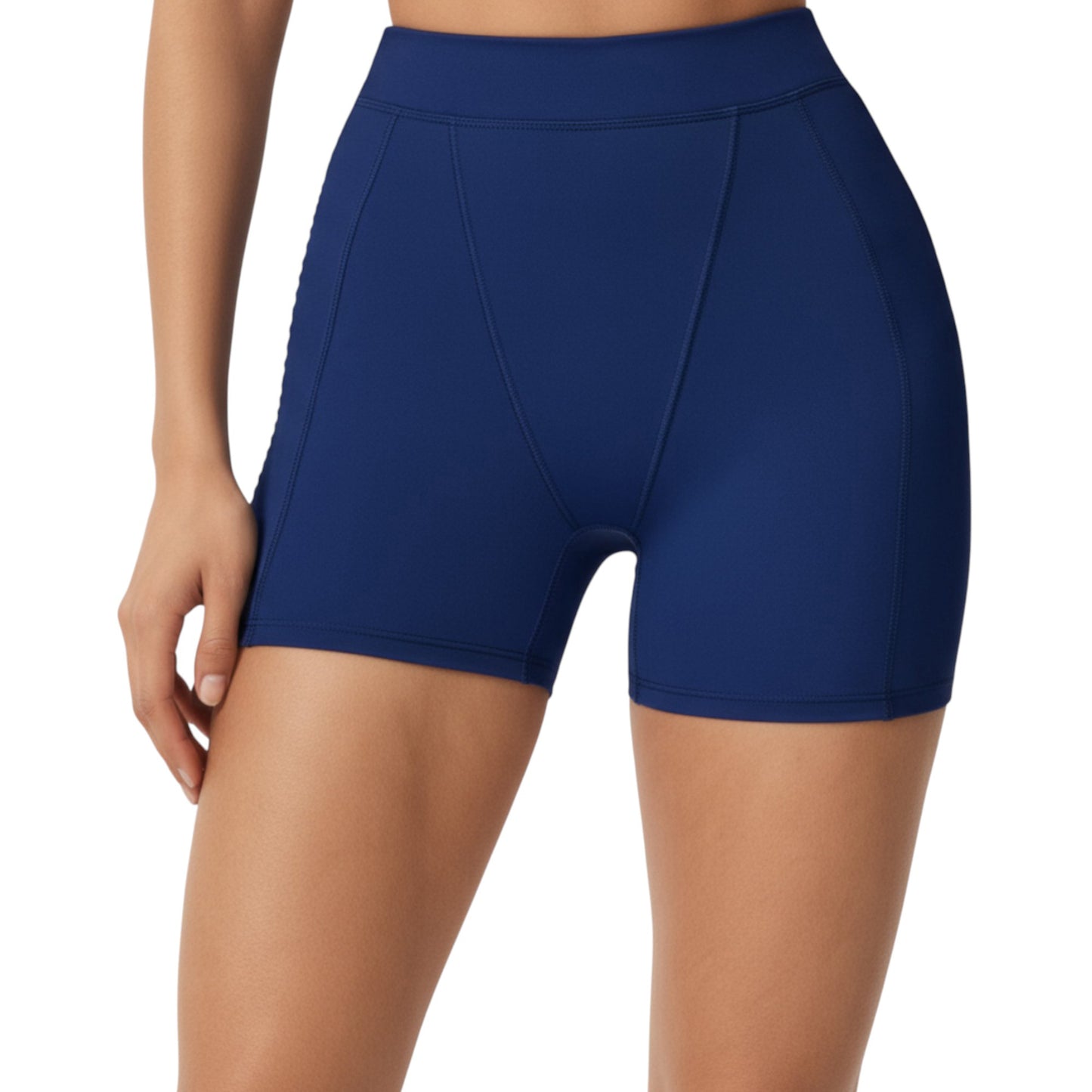 High Waist Seam Detailed Active Shorts with Supportive Stretch Fabric and Flattering Fit