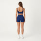 High Waist Seam Detailed Active Shorts with Supportive Stretch Fabric and Flattering Fit