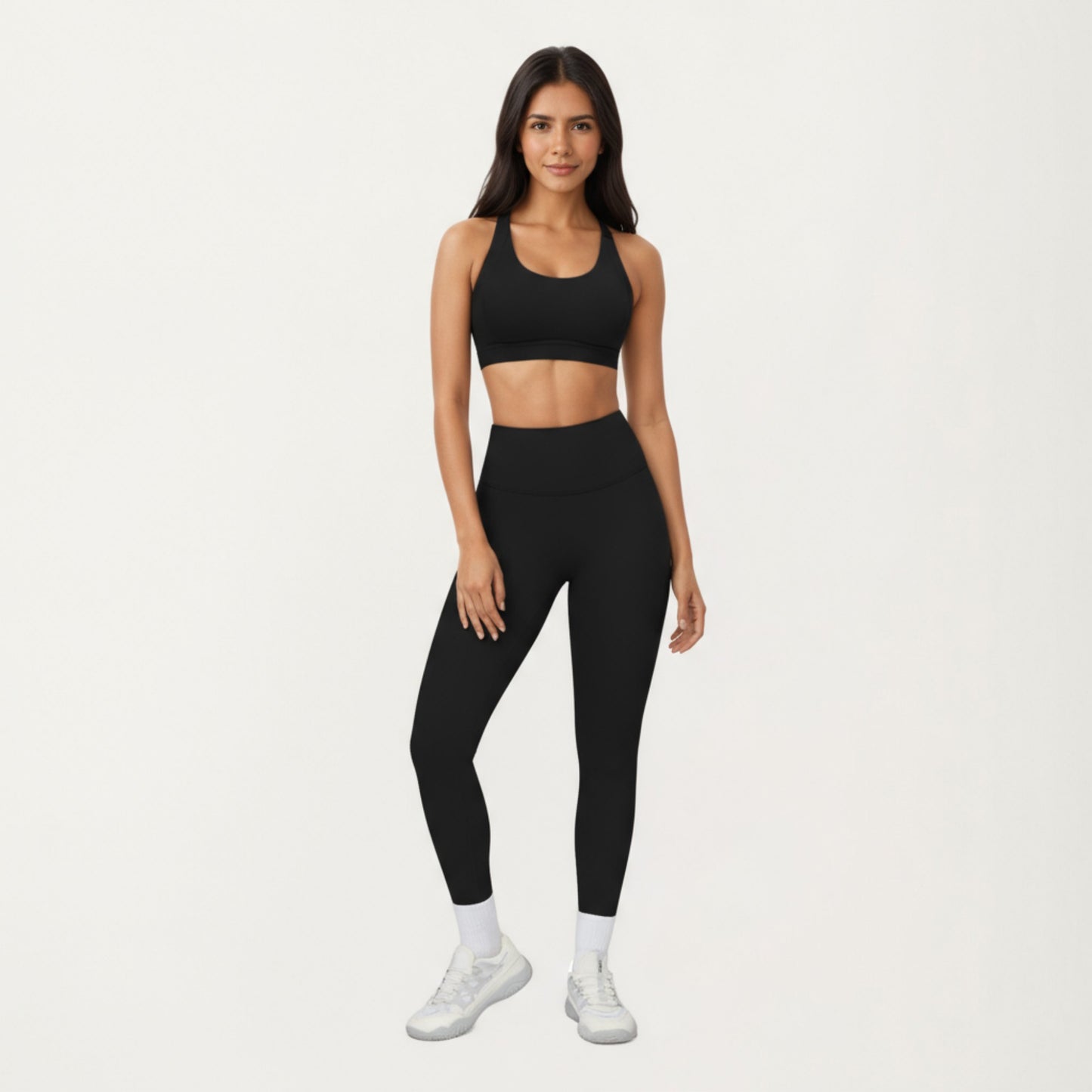 High Waist Full Length Leggings with Smooth Seam Detailing and Stretch Fit Fabric