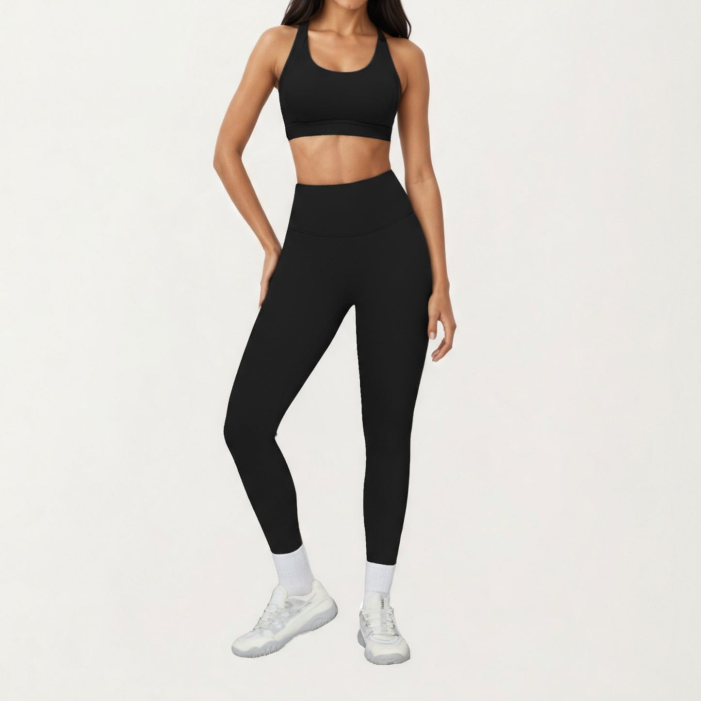 High Waist Full Length Leggings with Smooth Seam Detailing and Stretch Fit Fabric