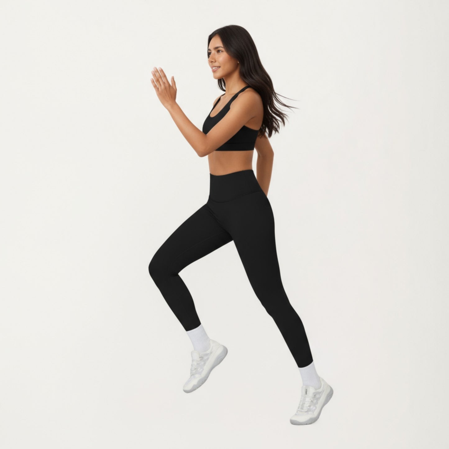 High Waist Full Length Leggings with Smooth Seam Detailing and Stretch Fit Fabric