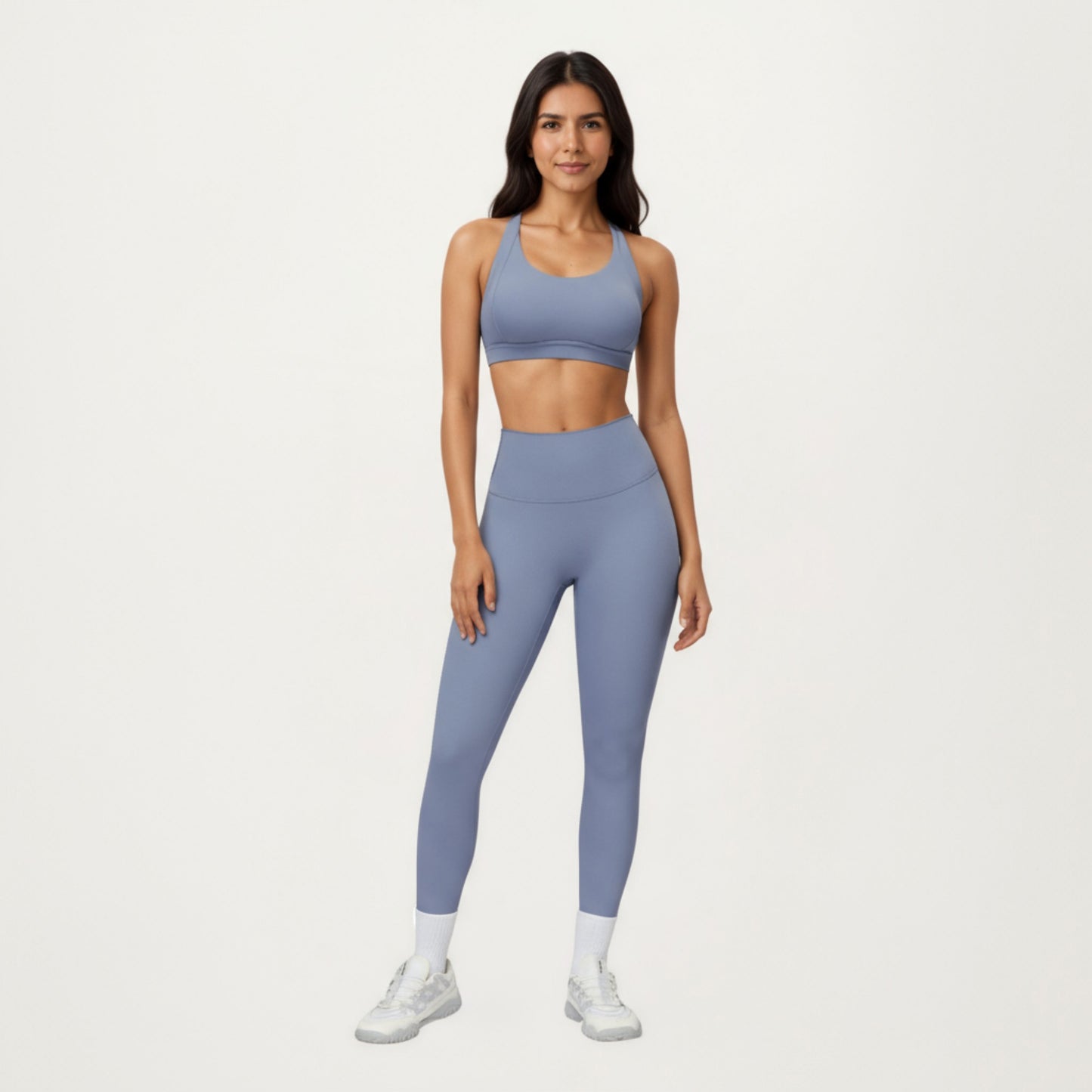 High Waist Full Length Leggings with Smooth Seam Detailing and Stretch Fit Fabric