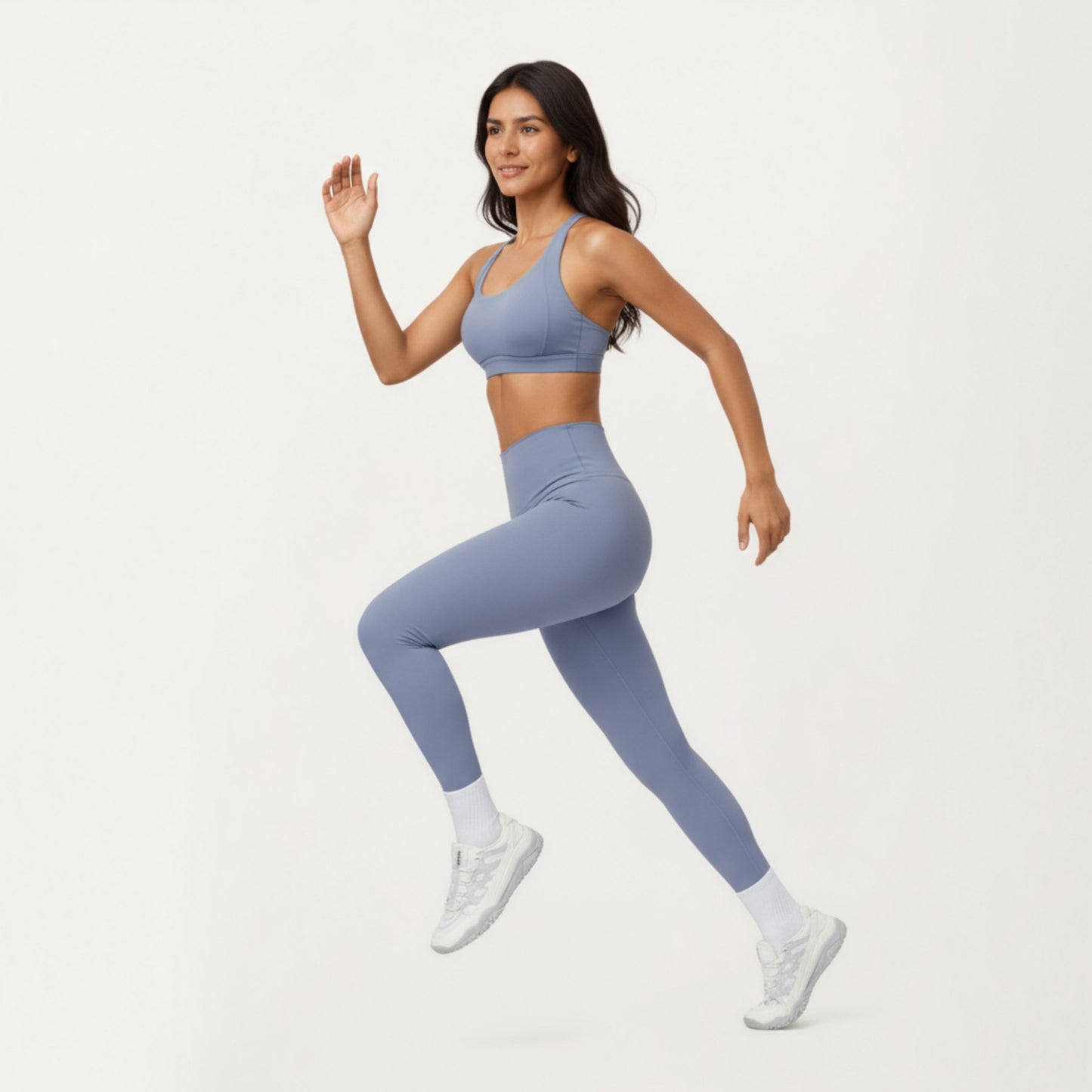 High Waist Full Length Leggings with Smooth Seam Detailing and Stretch Fit Fabric