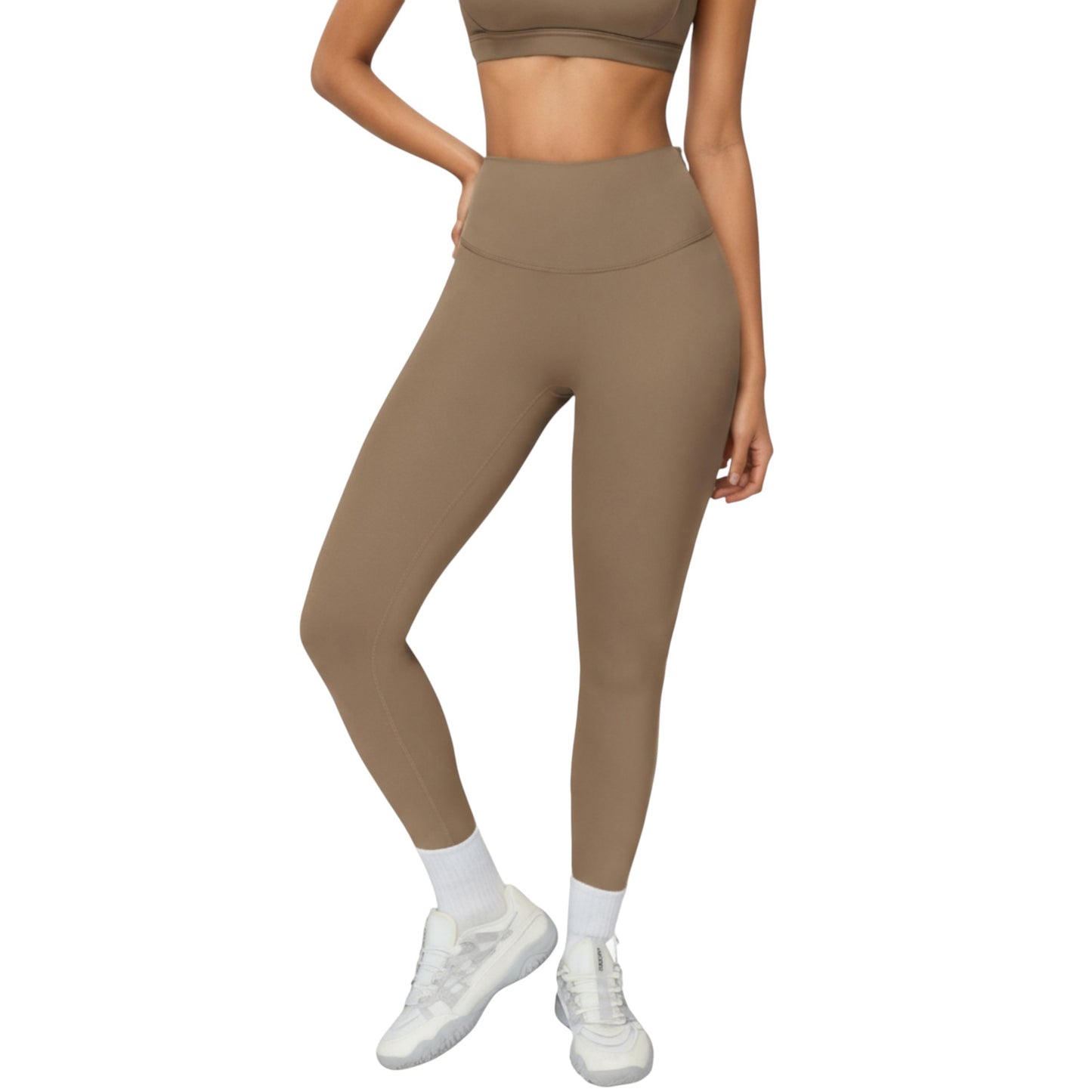 High Waist Full Length Leggings with Smooth Seam Detailing and Stretch Fit Fabric