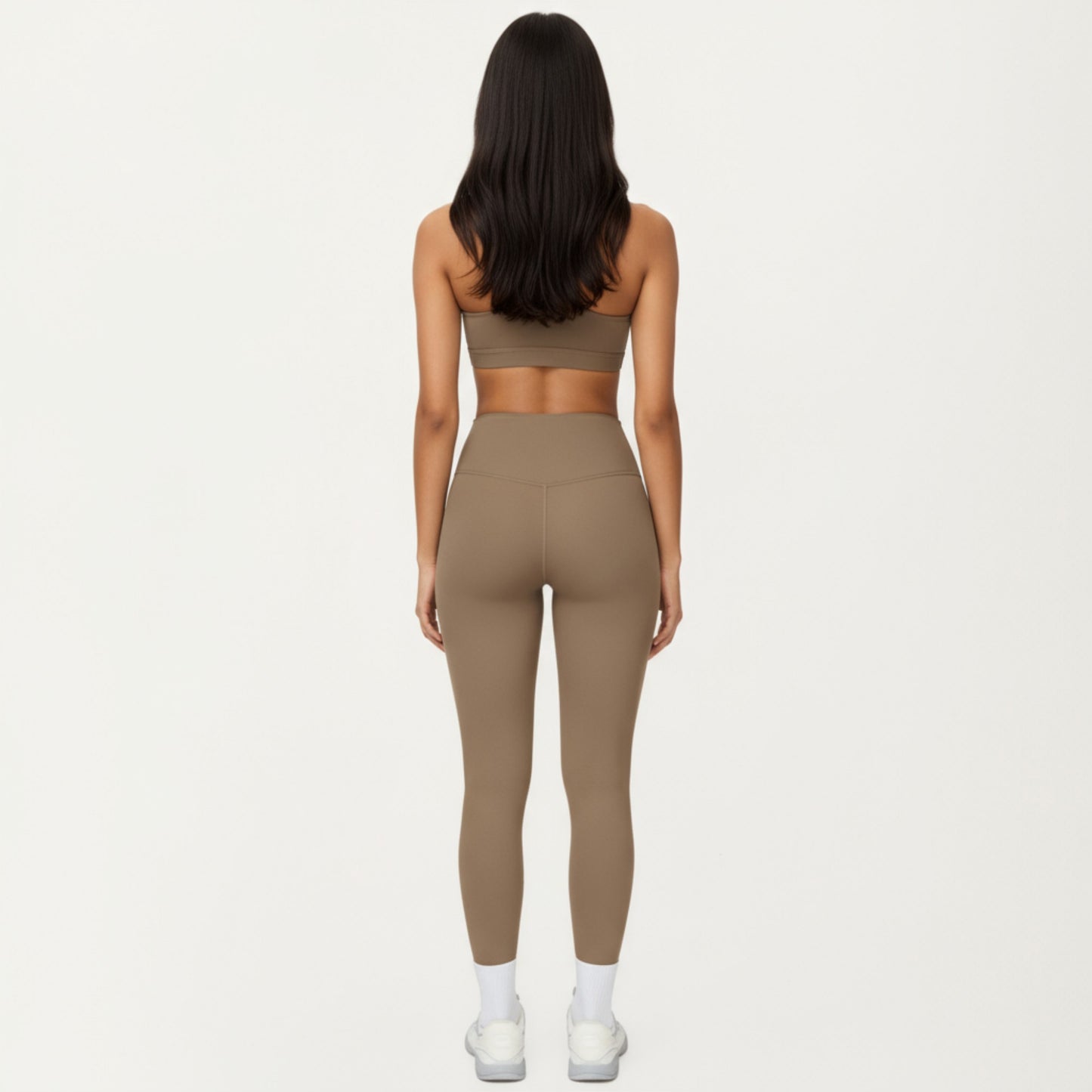 High Waist Full Length Leggings with Smooth Seam Detailing and Stretch Fit Fabric