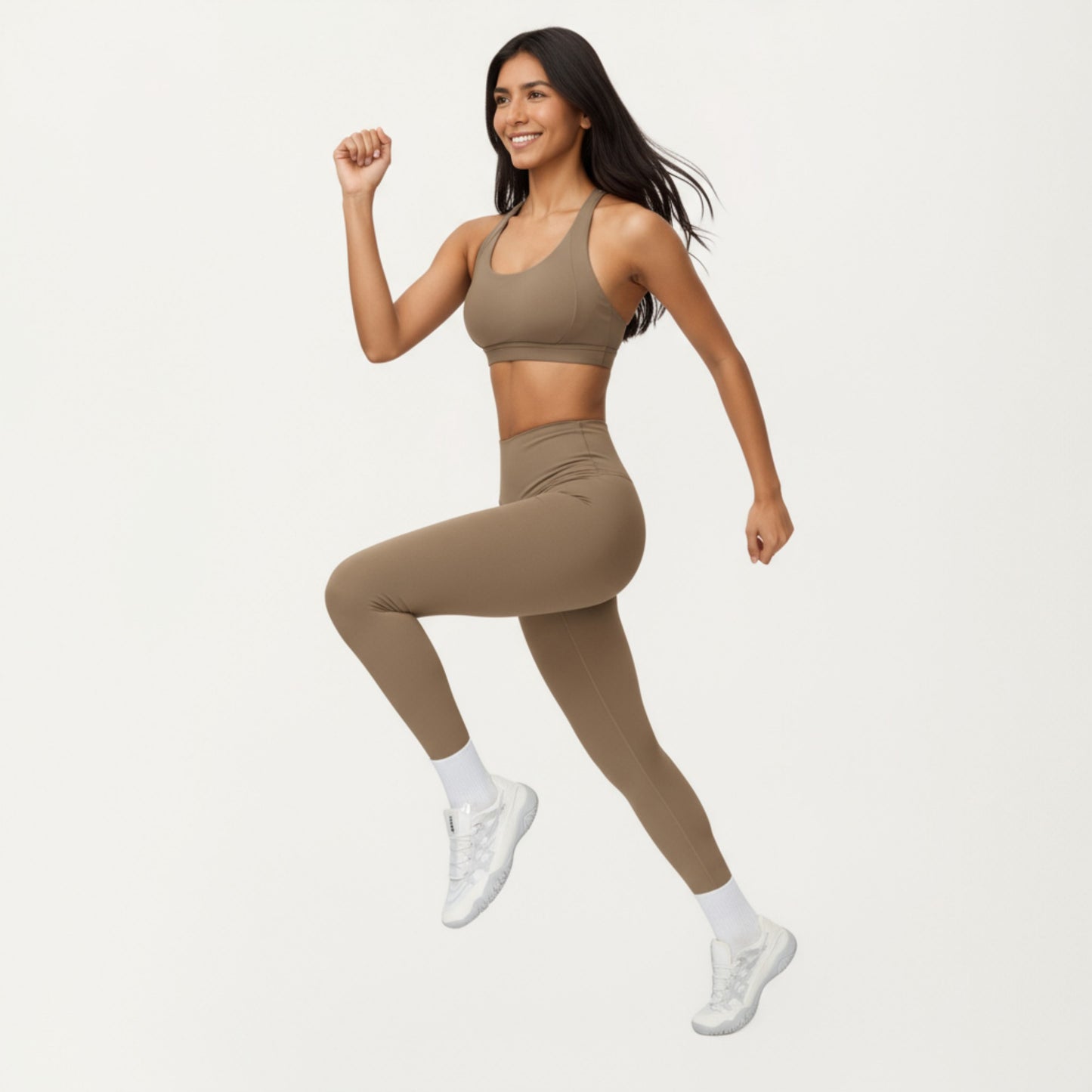 High Waist Full Length Leggings with Smooth Seam Detailing and Stretch Fit Fabric