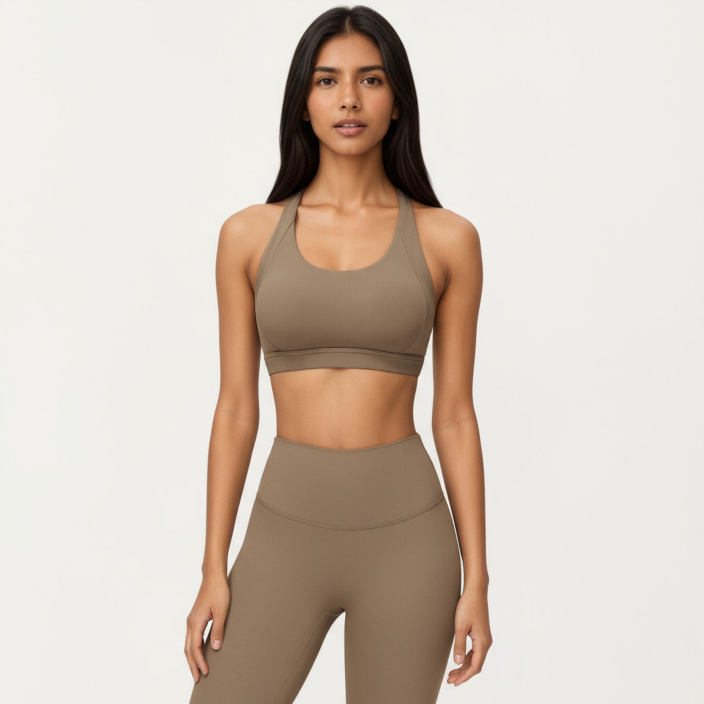 High Waist Full Length Leggings with Smooth Seam Detailing and Stretch Fit Fabric
