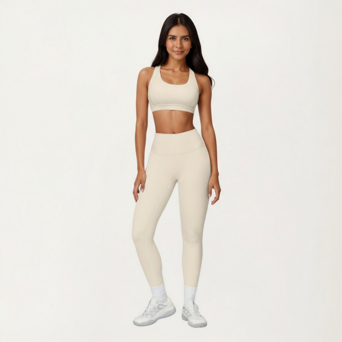 High Waist Full Length Leggings with Smooth Seam Detailing and Stretch Fit Fabric